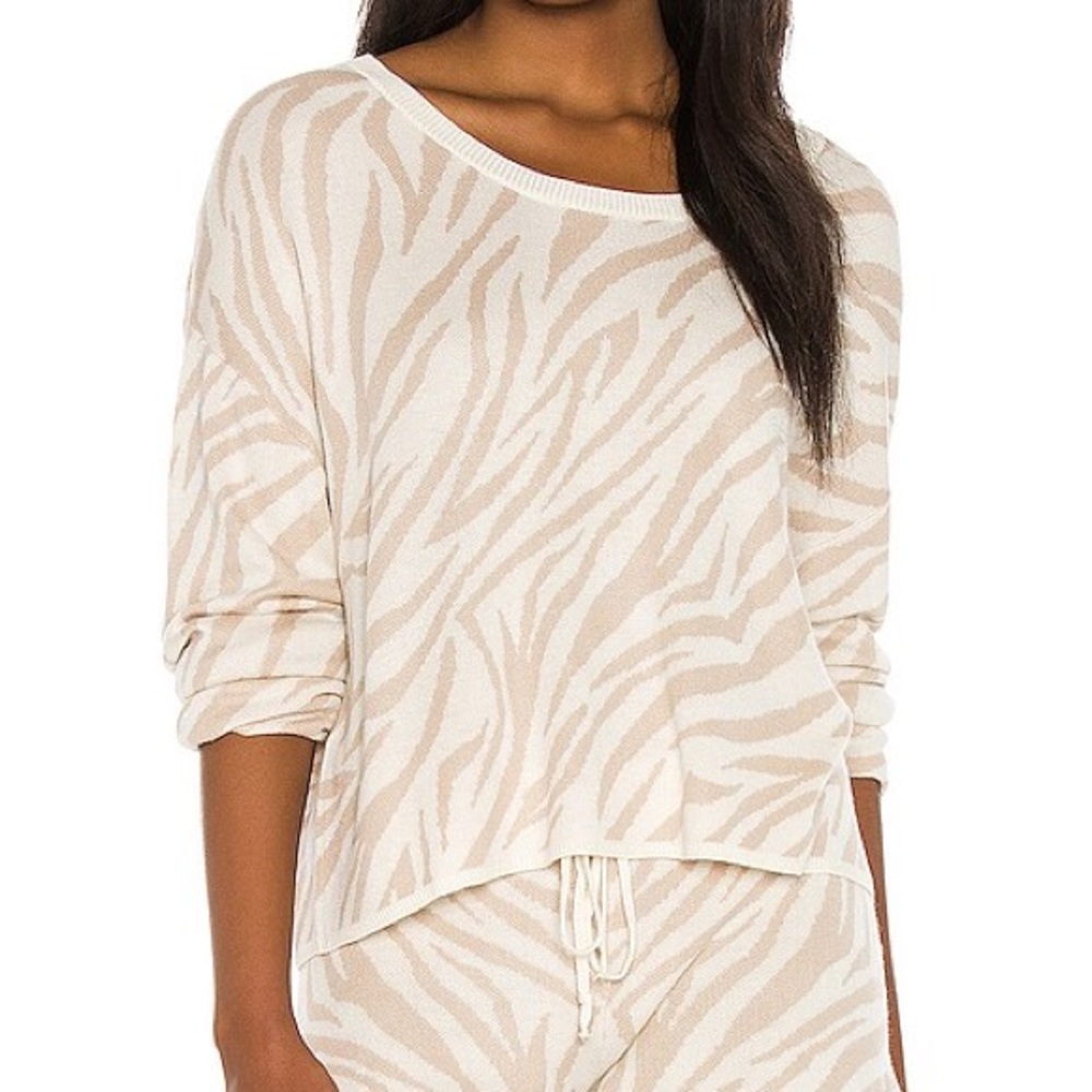 Beach Riot Tiger Print Top - Cream
